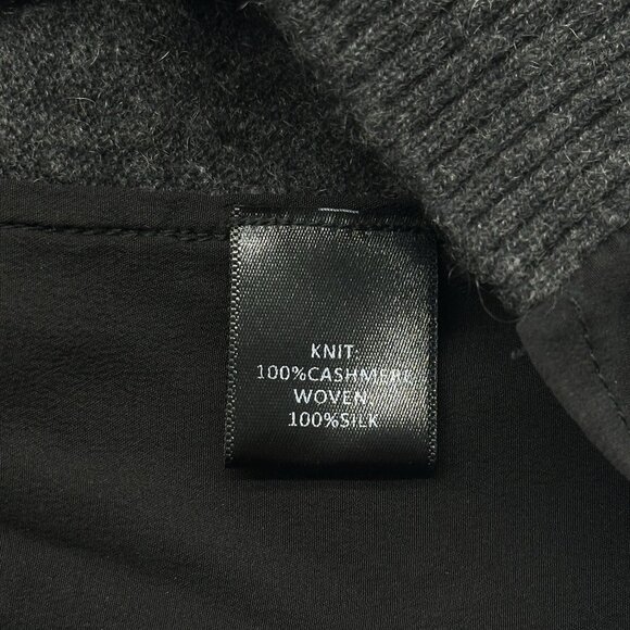 Quinn Women's Size Medium Gray & Black Cashmere Silk Crewneck Pullover Sweater - Picture 5 of 9